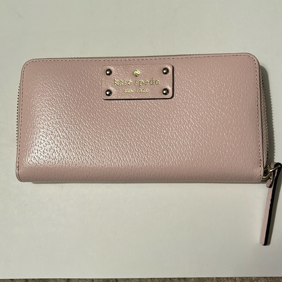 Kate spade zip around Continental light pink leather large wallet - Picture 1 of 5